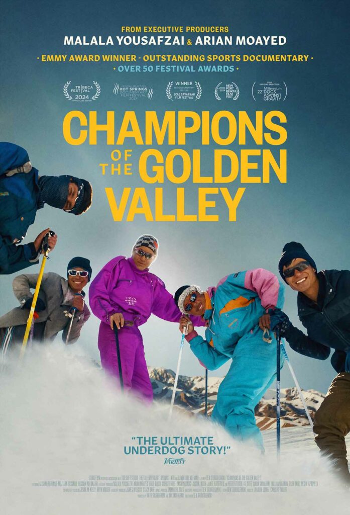 Affiche du film Champions of the Golden Valley de Ben STURGULEWSKI, sélectionné pour le festival International du film documentaire d'aventure et de voyage : Les Quais de l'Aventure, à Bordeaux 2026